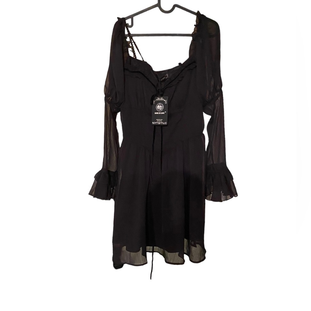 SOLD - NWT Dolls kill dark in Love lace up mini dress RUNS SMALL - Picture 7 of 11
